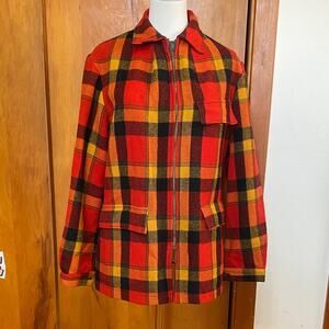 VTG 70s Swanndri John Mack Red 100% Pure Virgin Wool Plaid Performance Jacket